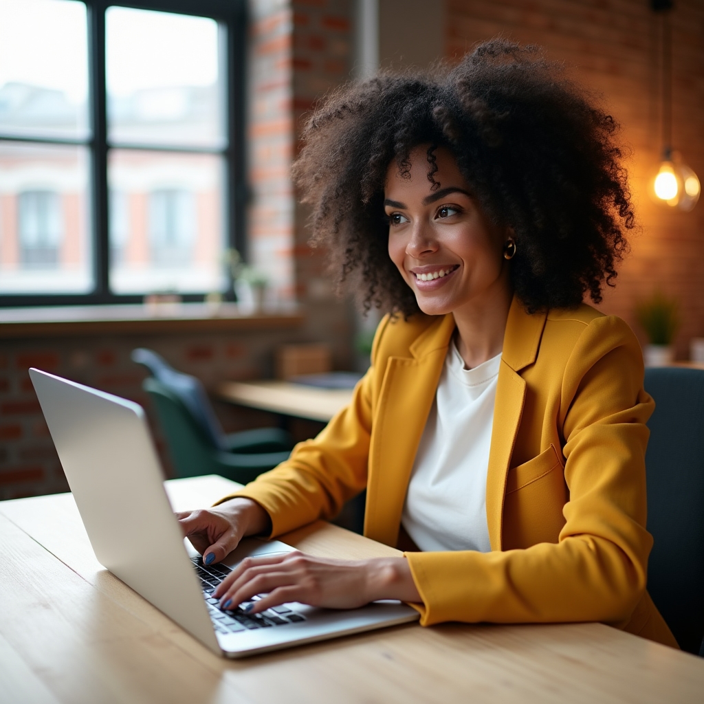 Berufstätige arbeiten gemeinsam an einer digitalen Selbstpräsentation am Laptop